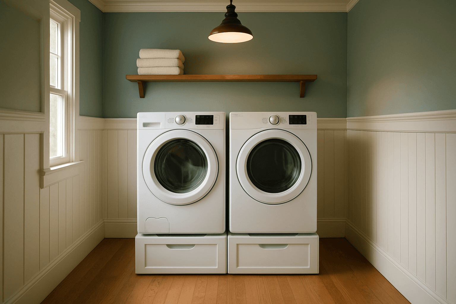 GE washing machine in a Metro Vancouver laundry room