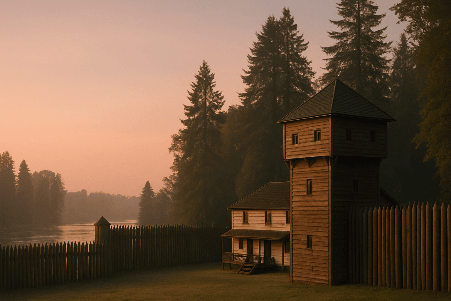 Fort Langley historic palisade — Langley, BC