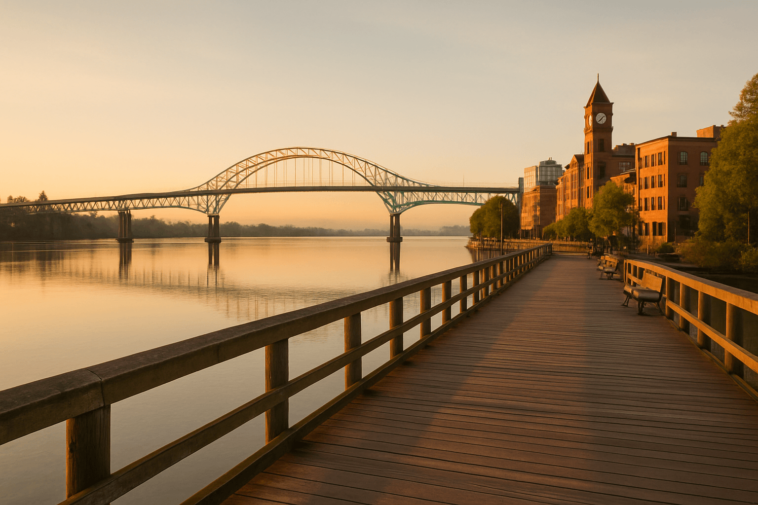 Pier Park & the Pattullo Bridge — New Westminster, BC
