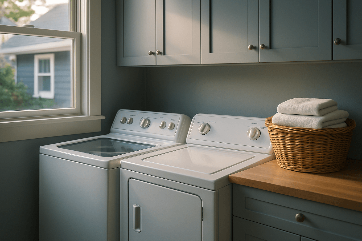 Whirlpool washing machine in a Metro Vancouver laundry room