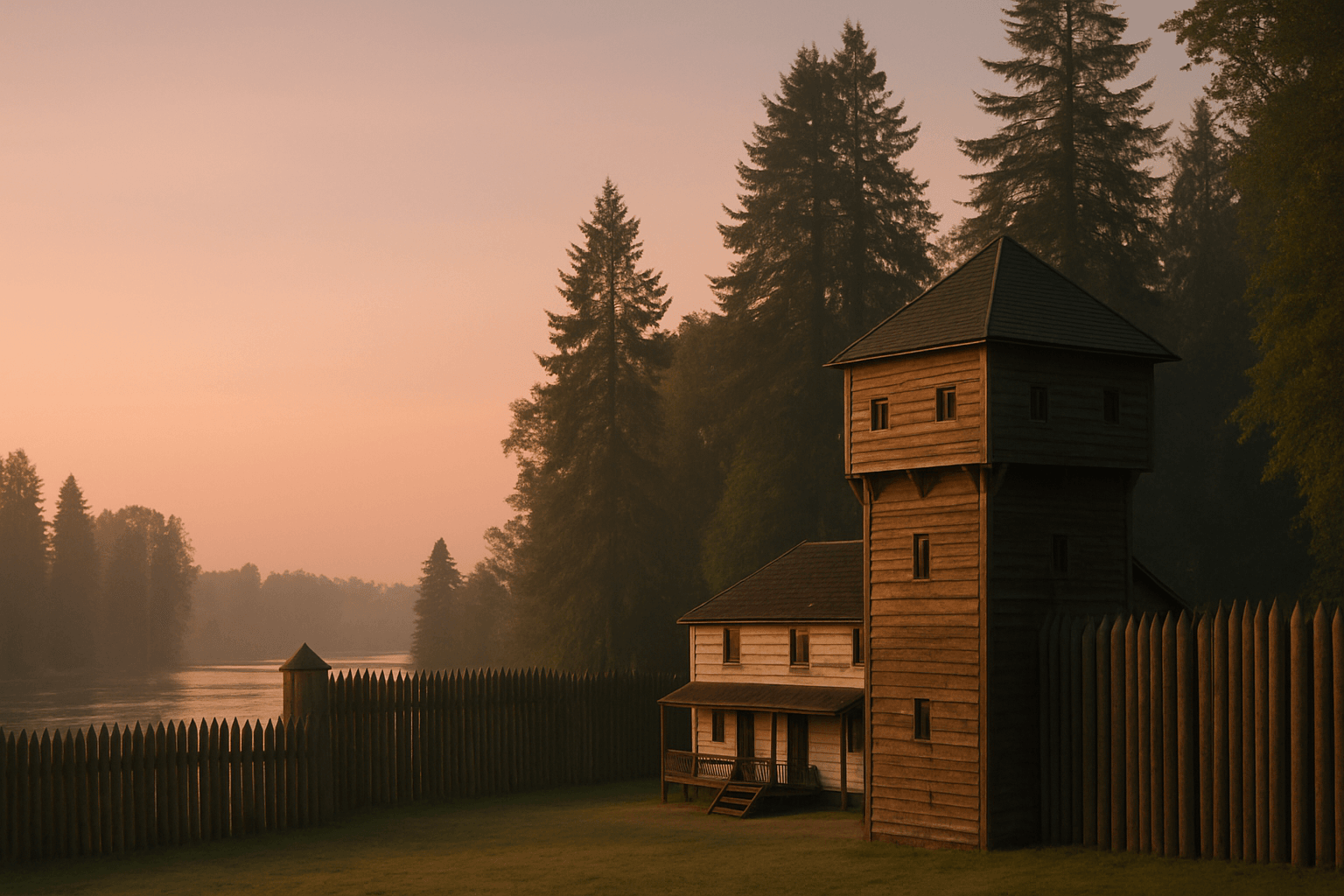 Fort Langley historic palisade — Langley, BC